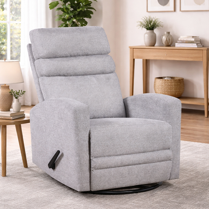 Fauteuil inclinable manuel avec bascule et pivotant, petits fauteuils inclinables pour petits espaces pour le salon