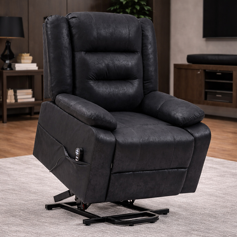 Grand fauteuil inclinable à relevage électrique avec massage et chaleur pour personnes âgées