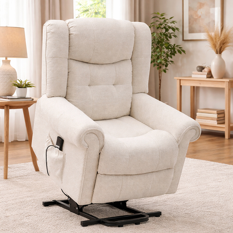 Fauteuil inclinable en chenille pour personnes âgées avec massage par vibration et chaleur