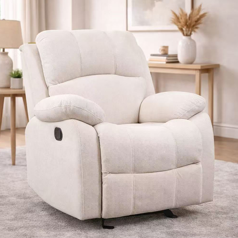 Fauteuil inclinable manuel rembourré en tissu confortable et respirant pour la peau