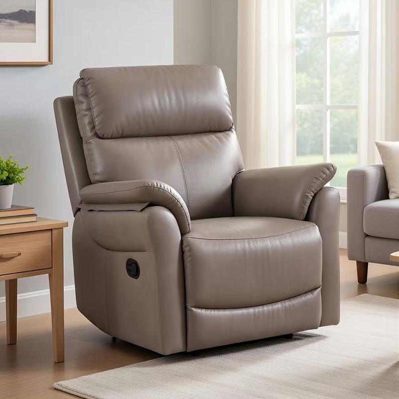 Fauteuil inclinable manuel en cuir de 35,8 po avec accoudoirs roulés 