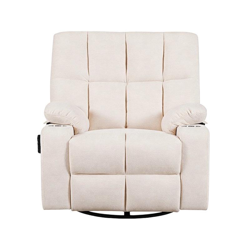 Fauteuil inclinable manuel en velours avec pivot et bascule