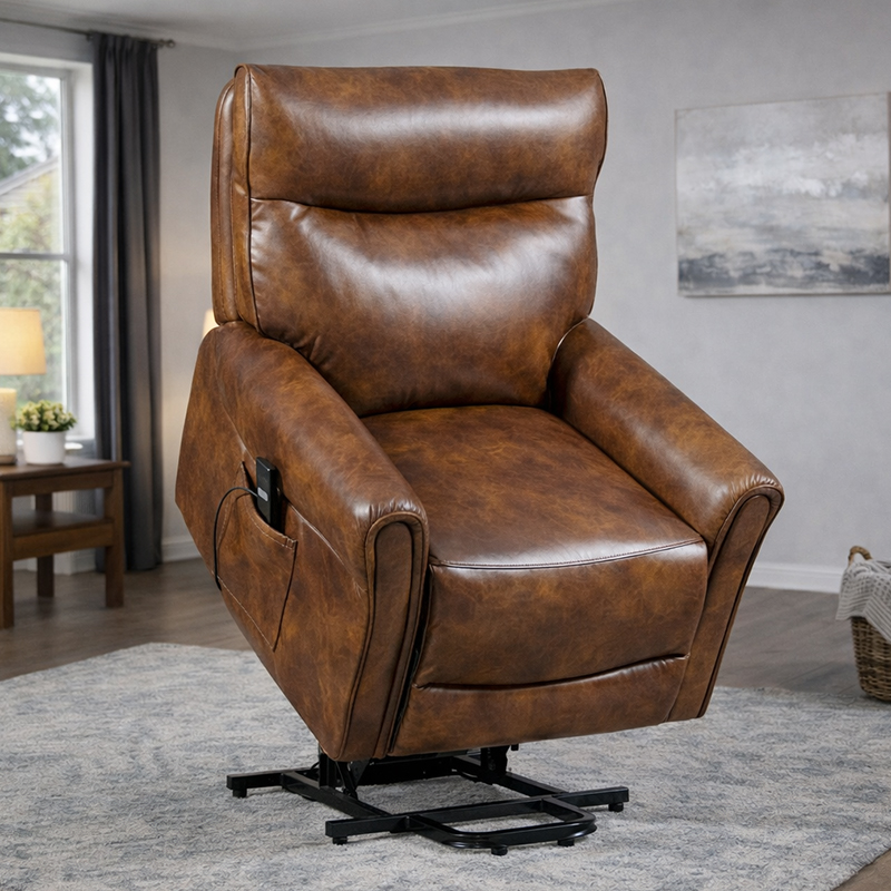 Fauteuil inclinable robuste à levage électrique pour personnes âgées avec un design surrembourré