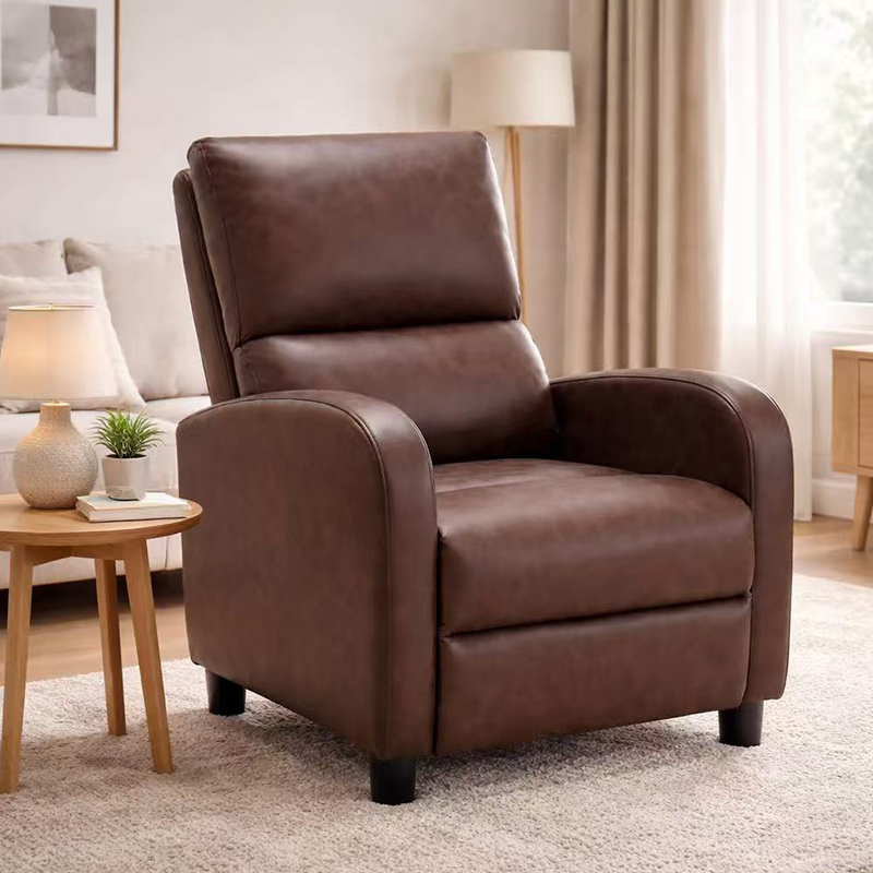 Fauteuil club inclinable en microfibre à dossier push