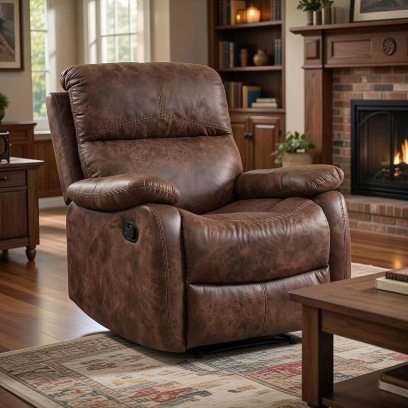 Fauteuil inclinable manuel classique et traditionnel avec accoudoirs et dossier rembourrés