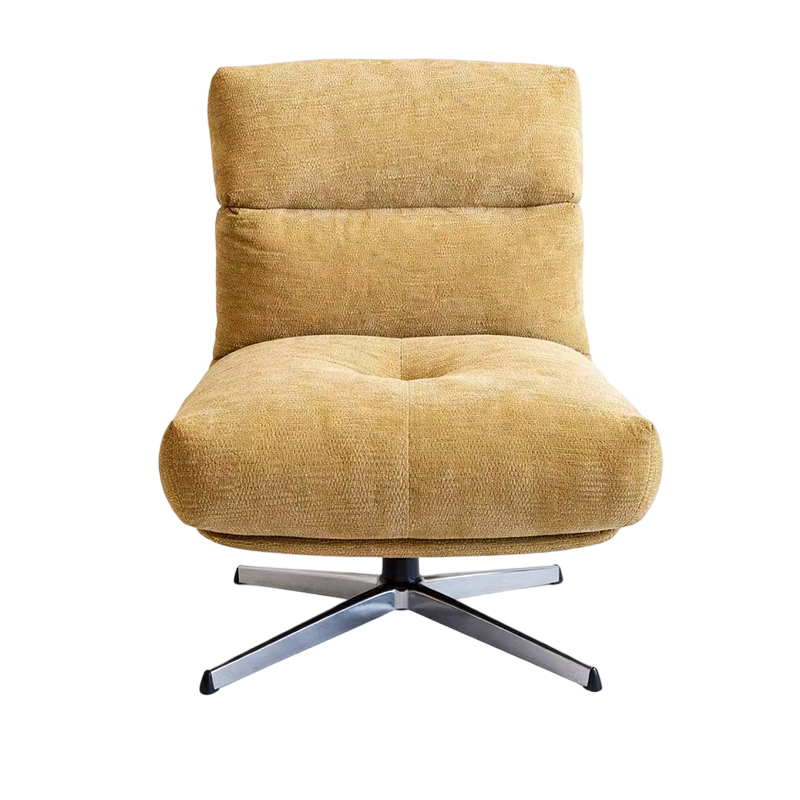 Chaise de salon pivotante en tissu moderne, cadre métallique de luxe, canapé de salon simple, meubles de salon