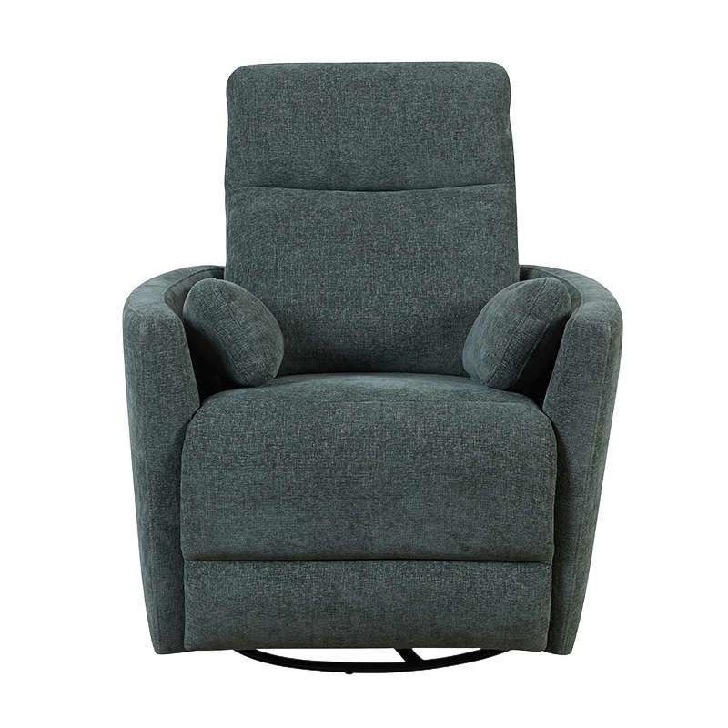 Fauteuil inclinable pivotant et coulissant en chenille moderne avec oreillers