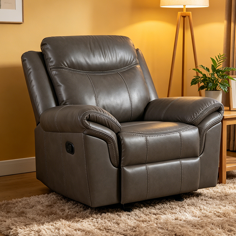 Fauteuil inclinable manuel en similicuir avec patin